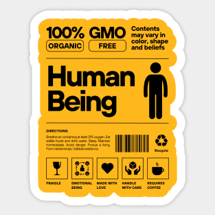 100% Human Being Sticker